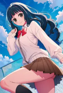 屋上にいる制服姿の鷲見ゆき