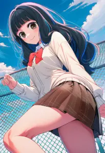 屋上にいる制服姿の鷲見ゆき