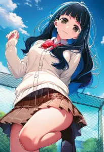 屋上にいる制服姿の鷲見ゆき