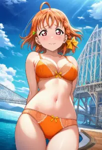 海辺で下着を露出させられる高海千歌