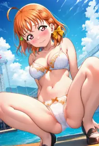 海辺で下着を露出させられる高海千歌