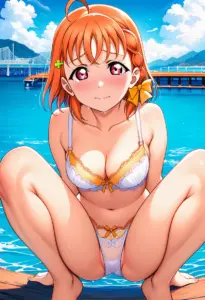 海辺で下着を露出させられる高海千歌