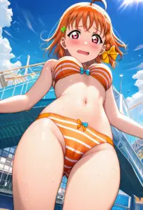 海辺で下着を露出させられる高海千歌