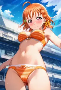 海辺で下着を露出させられる高海千歌