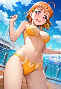 海辺で下着を露出させられる高海千歌