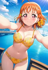 海辺で下着を露出させられる高海千歌