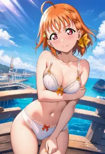海辺で下着を露出させられる高海千歌