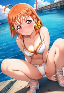 海辺で下着を露出させられる高海千歌
