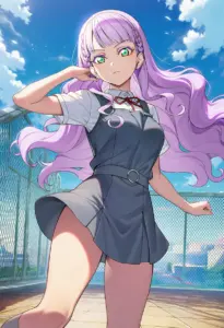屋上にいる夏服姿のウィーン・マルガレーテ