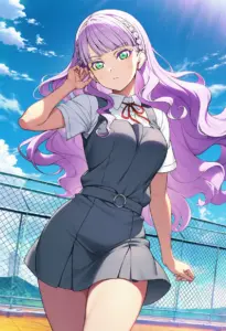屋上にいる夏服姿のウィーン・マルガレーテ