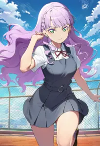 屋上にいる夏服姿のウィーン・マルガレーテ