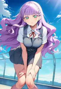 屋上にいる夏服姿のウィーン・マルガレーテ