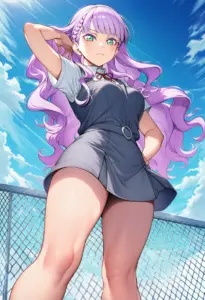 屋上にいる夏服姿のウィーン・マルガレーテ