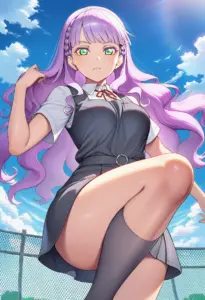 屋上にいる夏服姿のウィーン・マルガレーテ