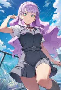 屋上にいる夏服姿のウィーン・マルガレーテ