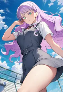 屋上にいる夏服姿のウィーン・マルガレーテ