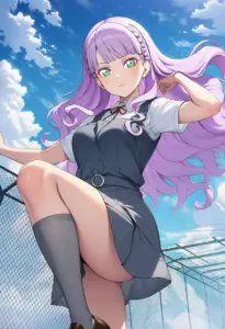 屋上にいる夏服姿のウィーン・マルガレーテ