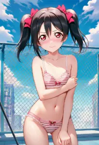 屋上で下着を露出させられる矢澤にこ
